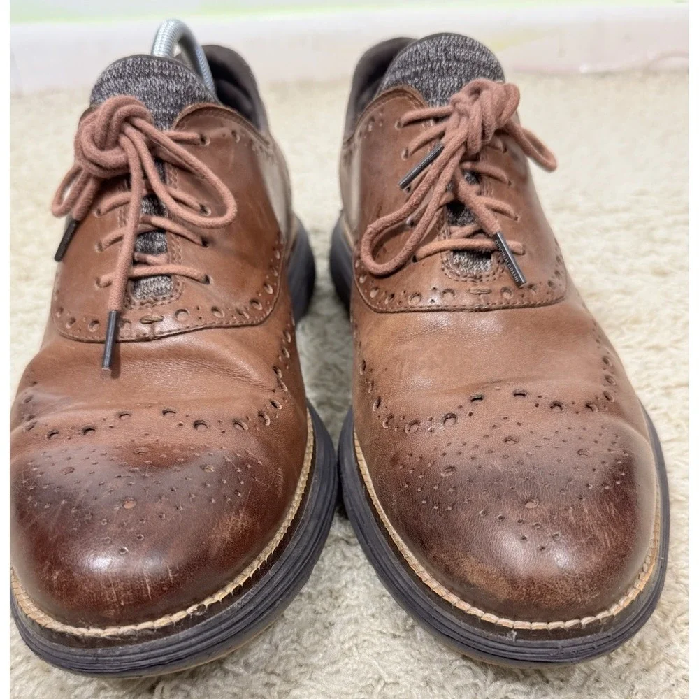 Cole Haan OriginalGrand Wingtip Oxford Mens 11M Brown Leather Dress Shoes C32062